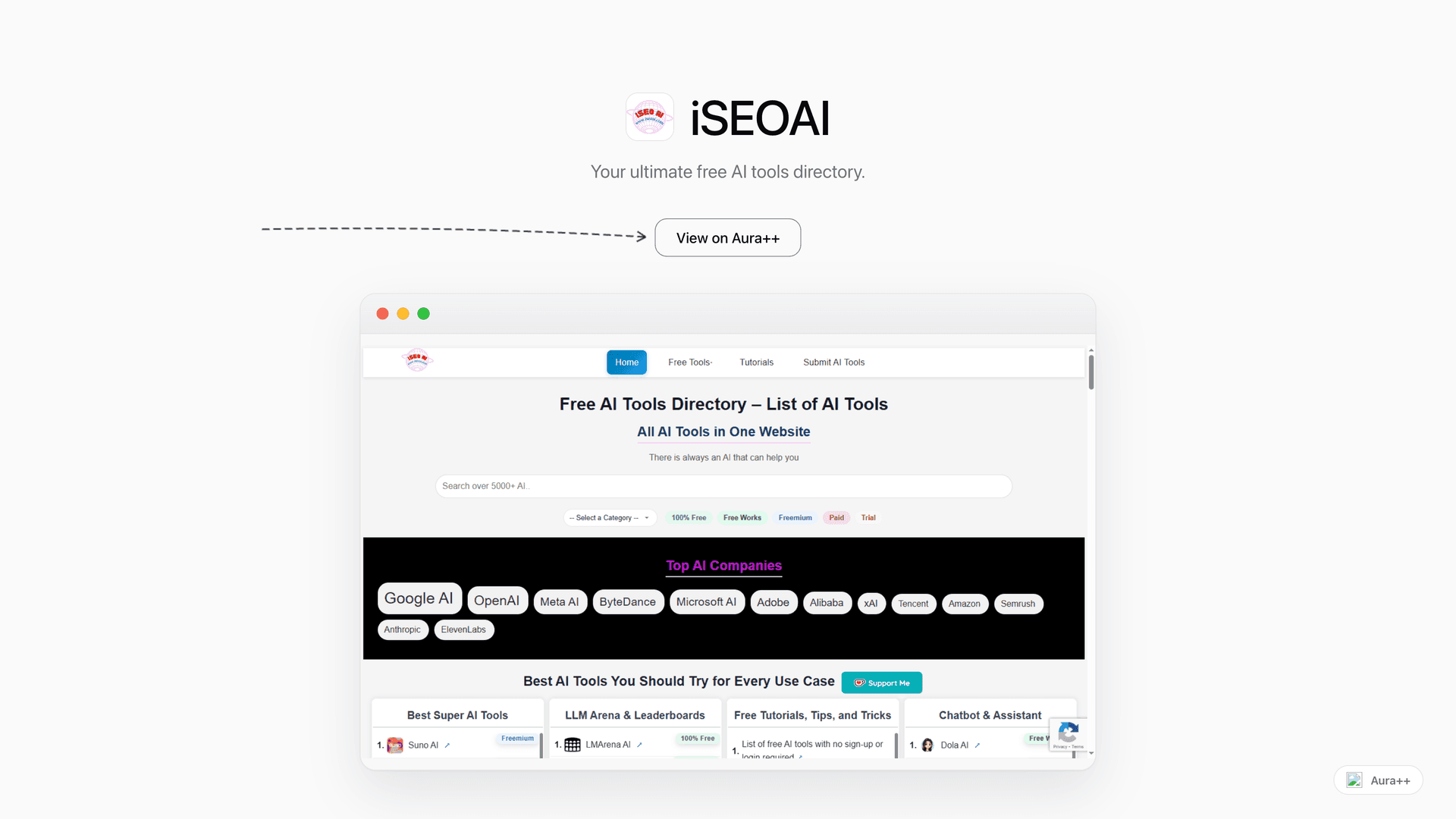 iSEOAI launch story featured image on Aura++