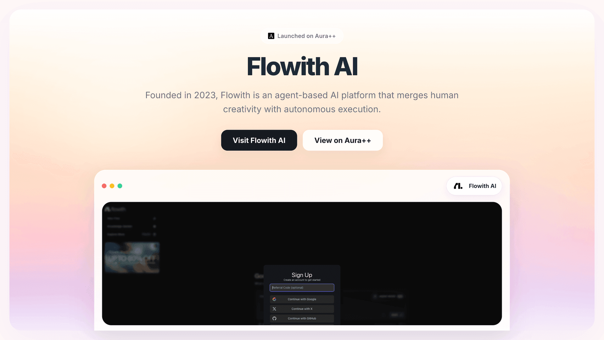 Flowith AI launch story featured image on Aura++