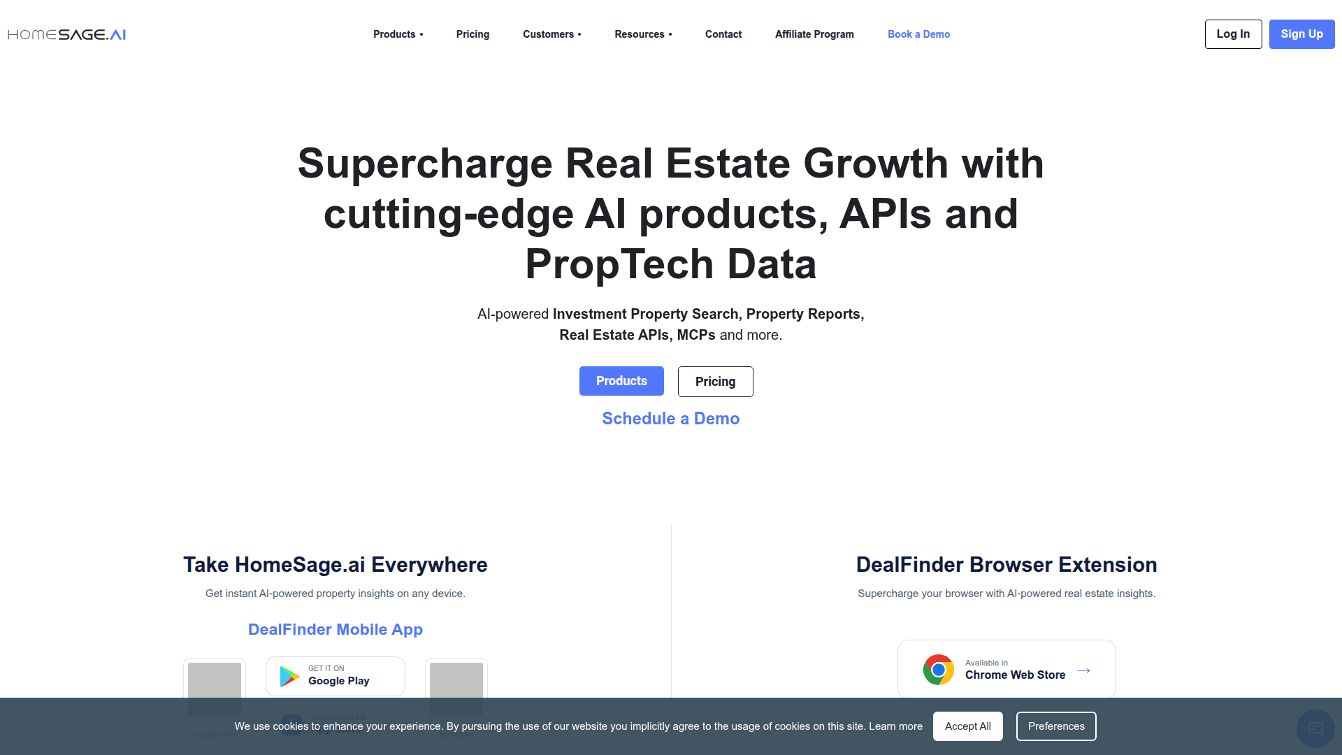 Homesage AI Real Estate Insights product preview for startup listing on Aura++