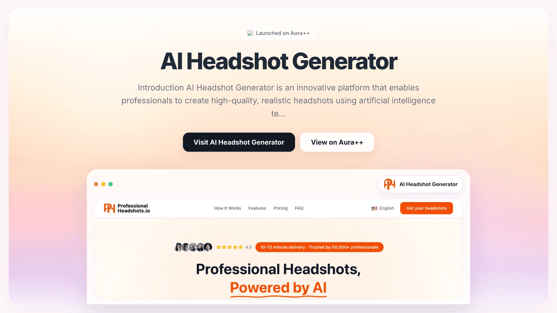 AI Headshot Generator launch featured image on Aura++