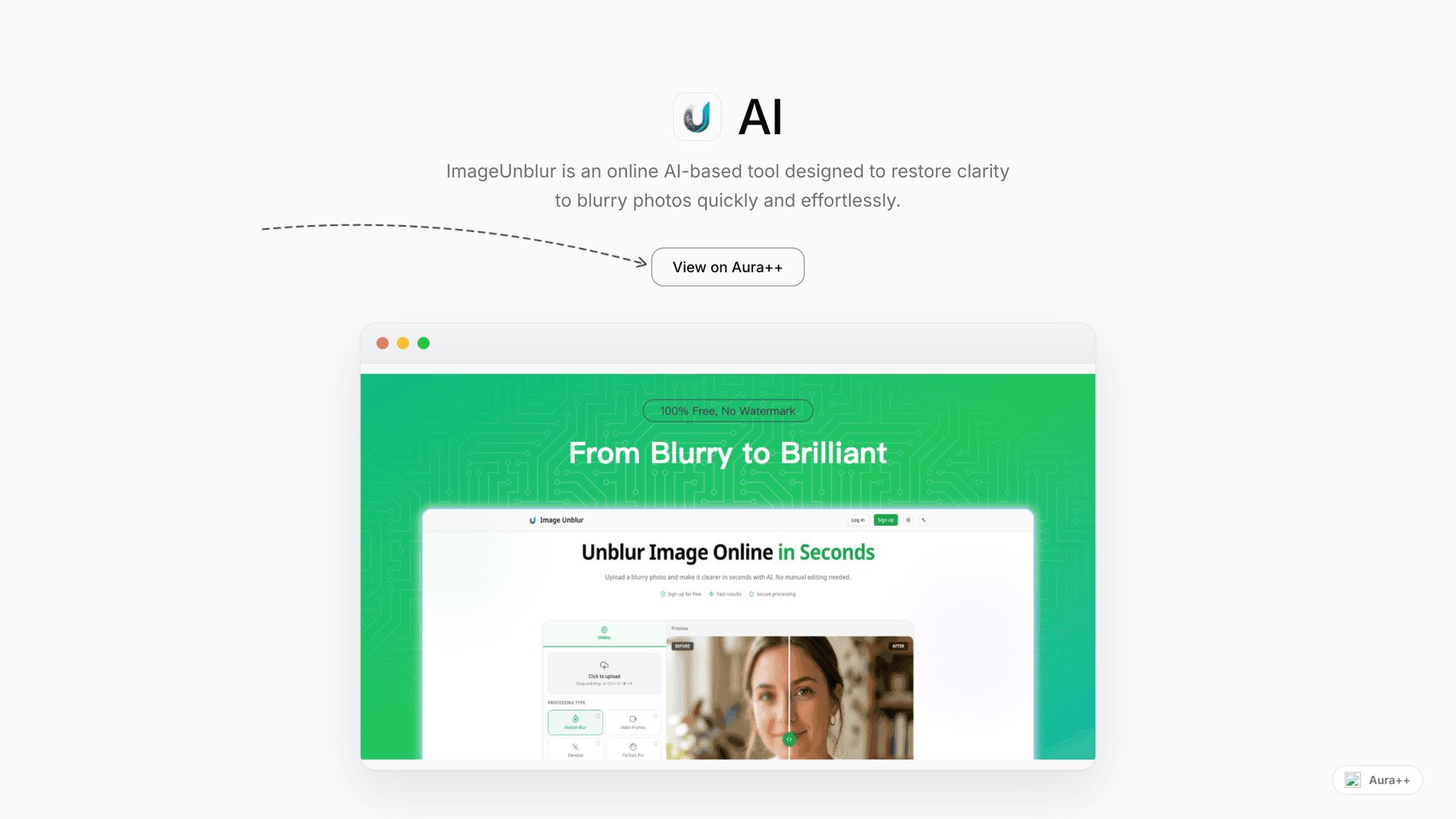 AI-Powered Image Unblur Tool launch story featured image on Aura++