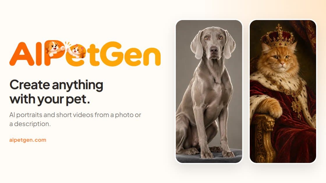 AIPetGen product preview for startup listing on Aura++