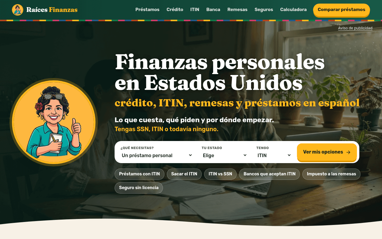 Raices Finanzas product preview for startup listing on Aura++