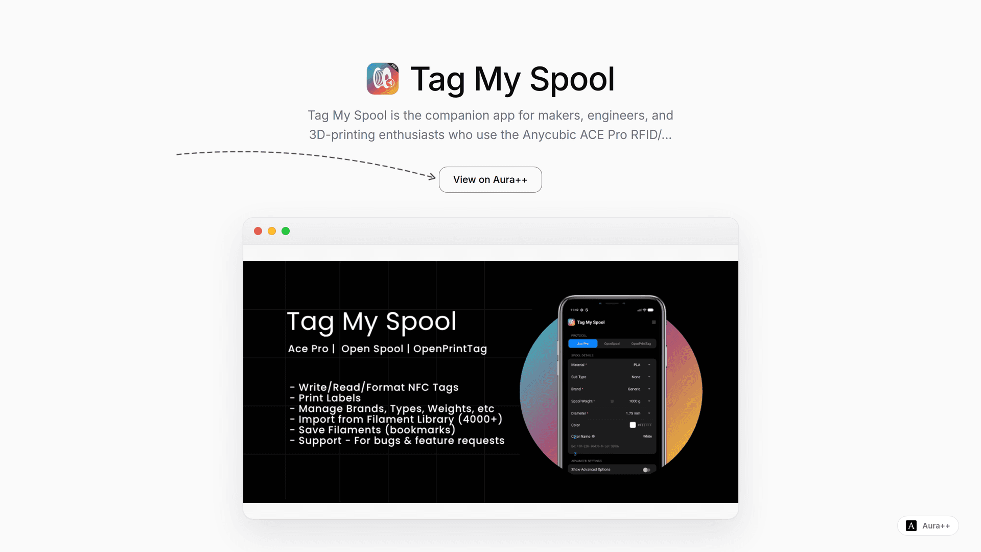 Effortlessly Manage Filament Data with Tag My Spool NFC App