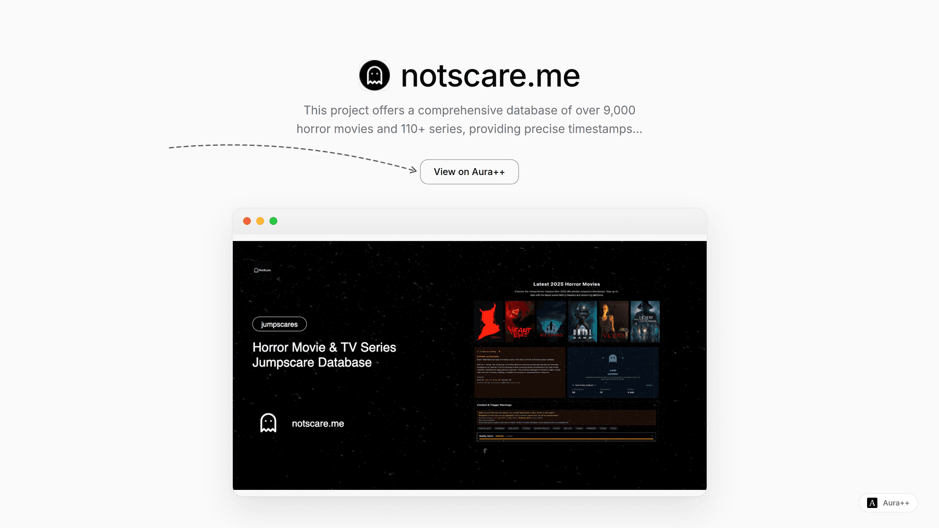 notscare.me launch story featured image on Aura++