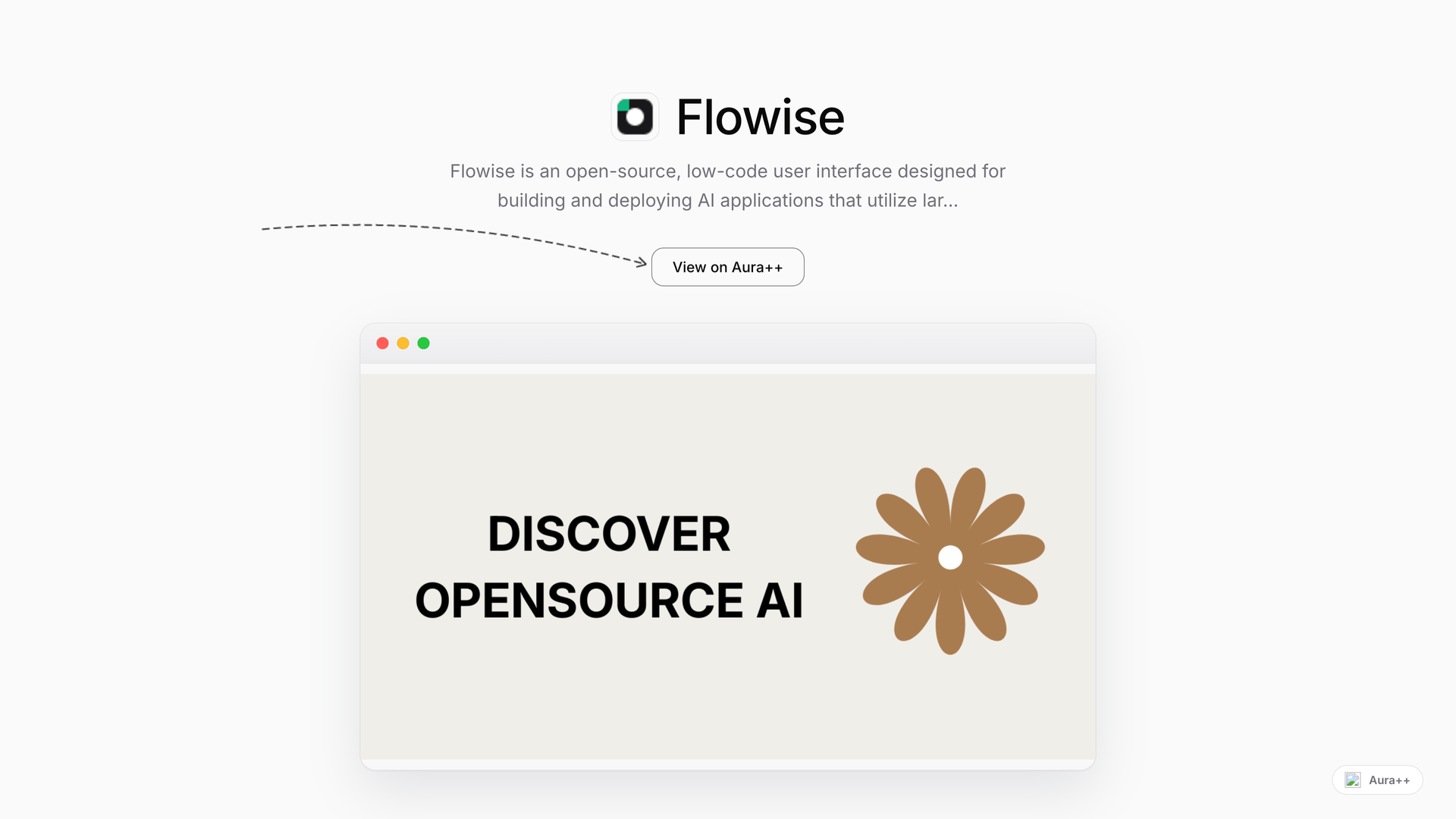 Flowise: Low-code LLM UI launch story featured image on Aura++