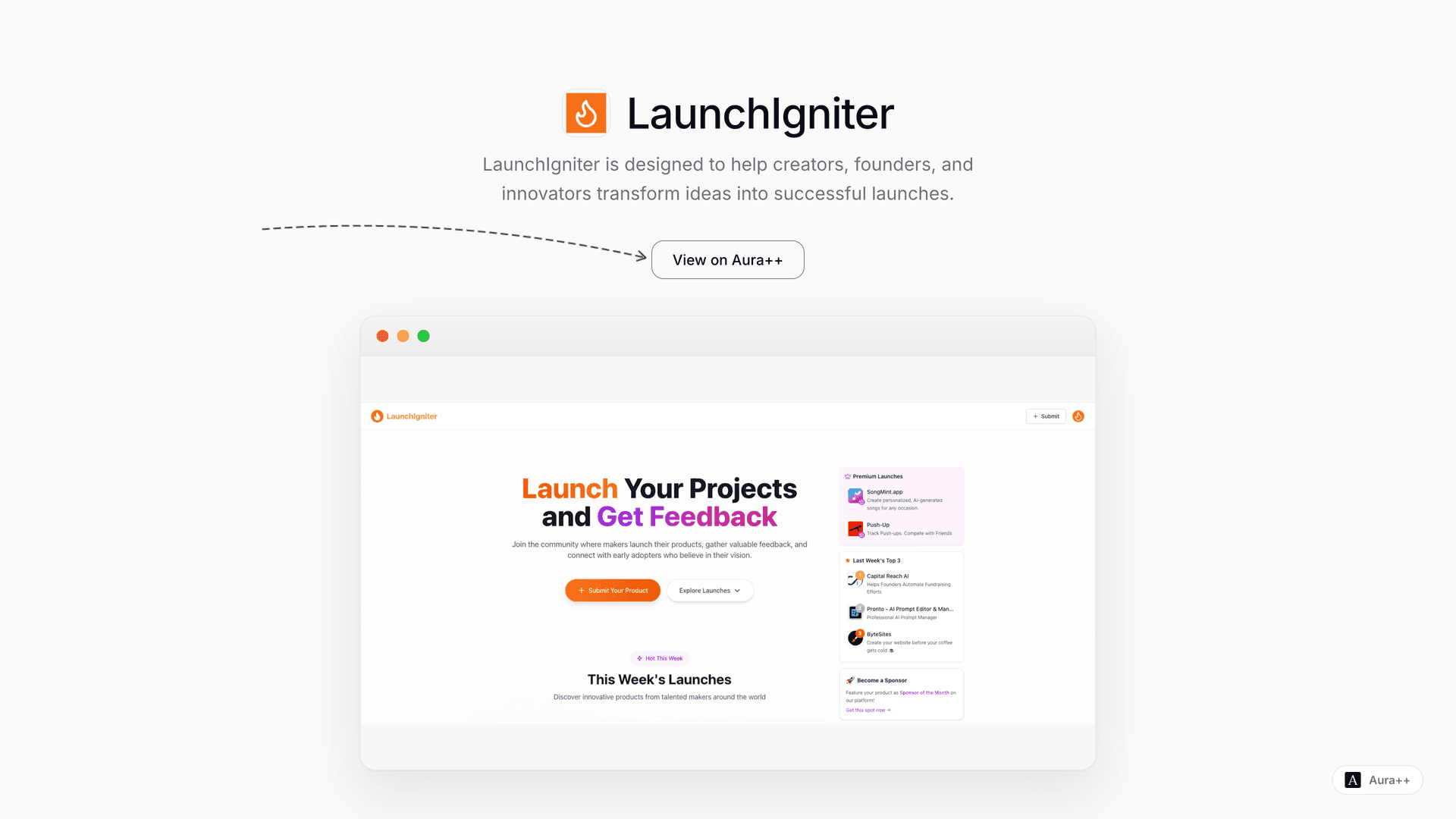 LaunchIgniter launch story featured image on Aura++