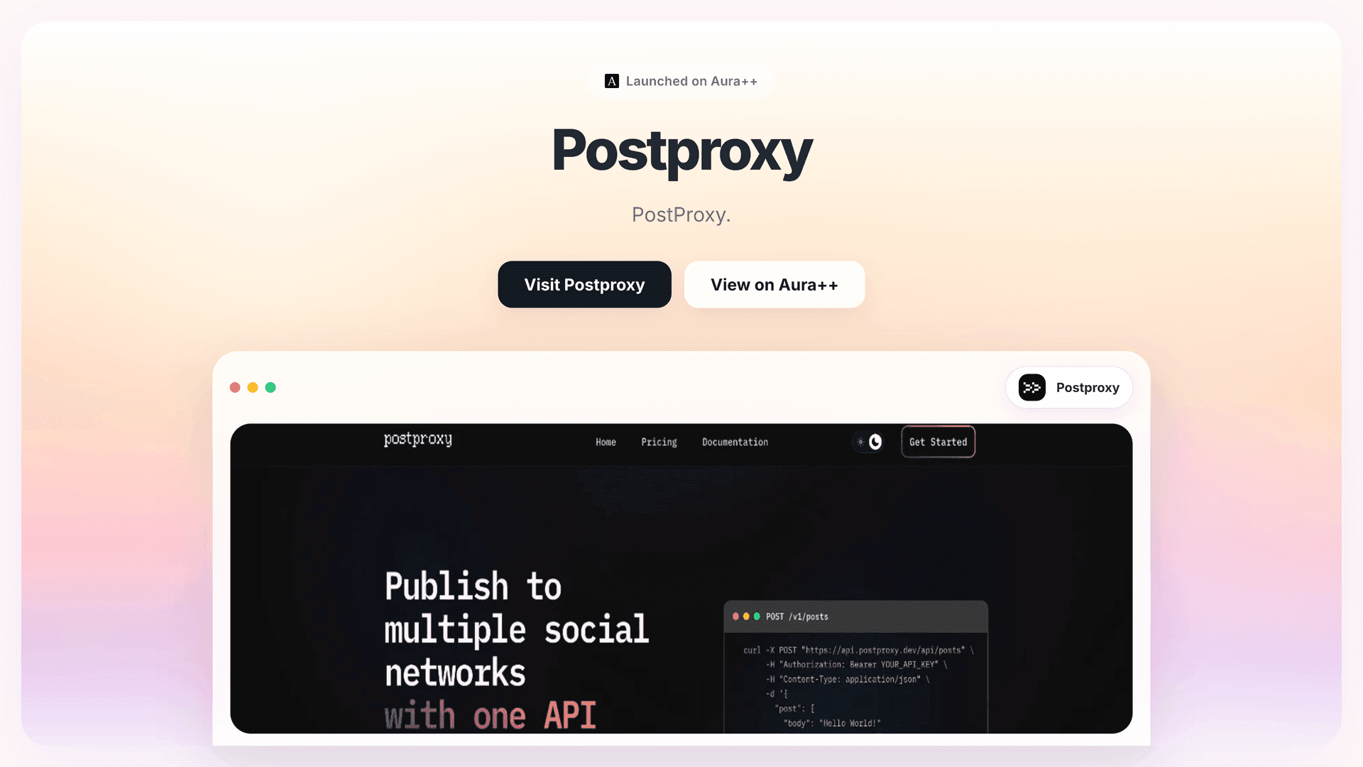Postproxy launch story featured image on Aura++