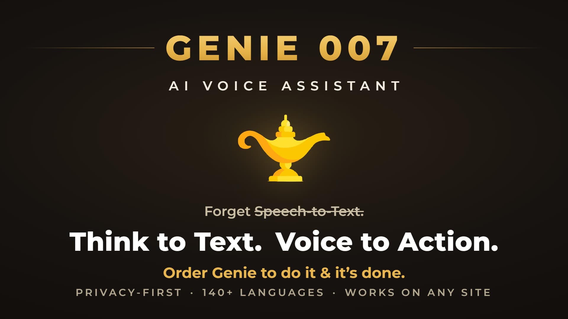 Genie 007 product preview for startup listing on Aura++