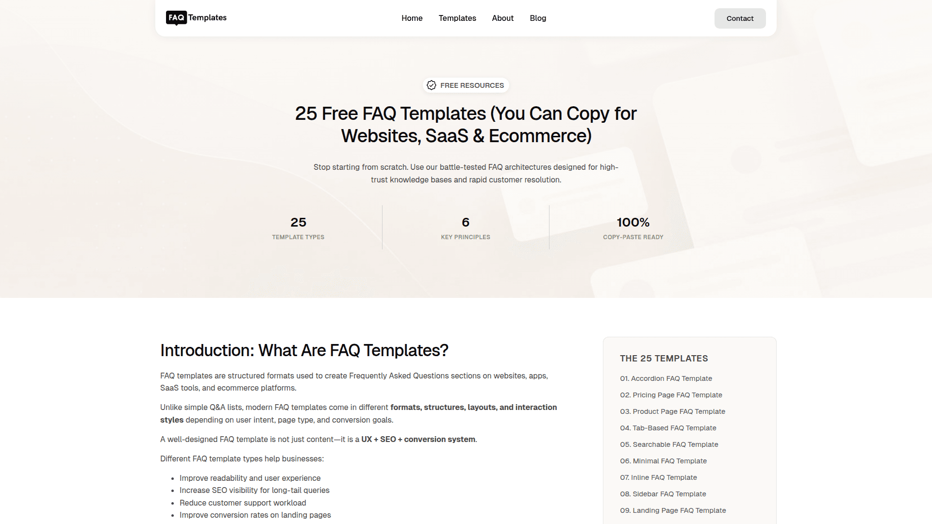 FAQ Templates Collection - Product Image