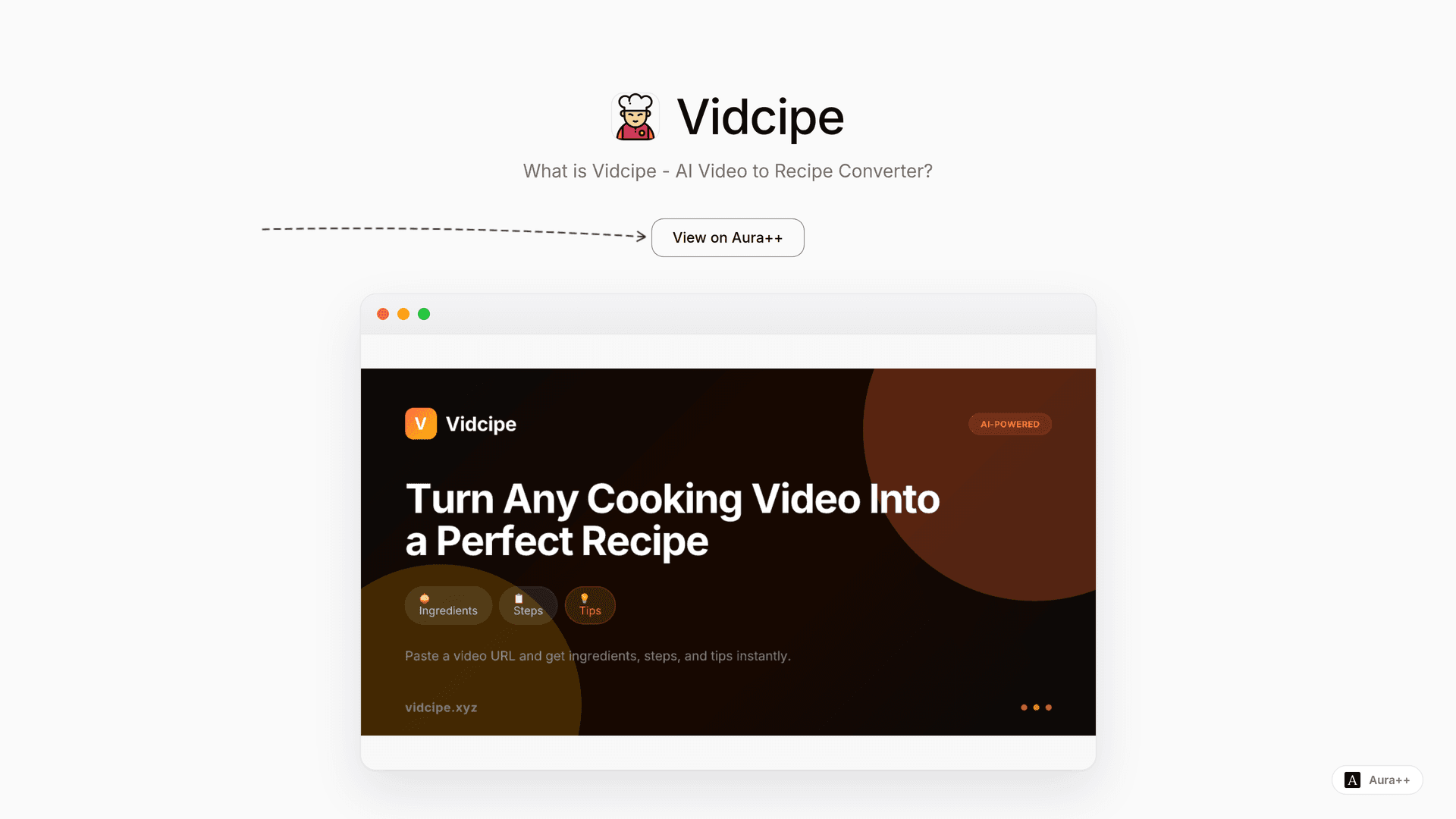 Effortlessly Convert Cooking Videos to Recipes with Vidcipe