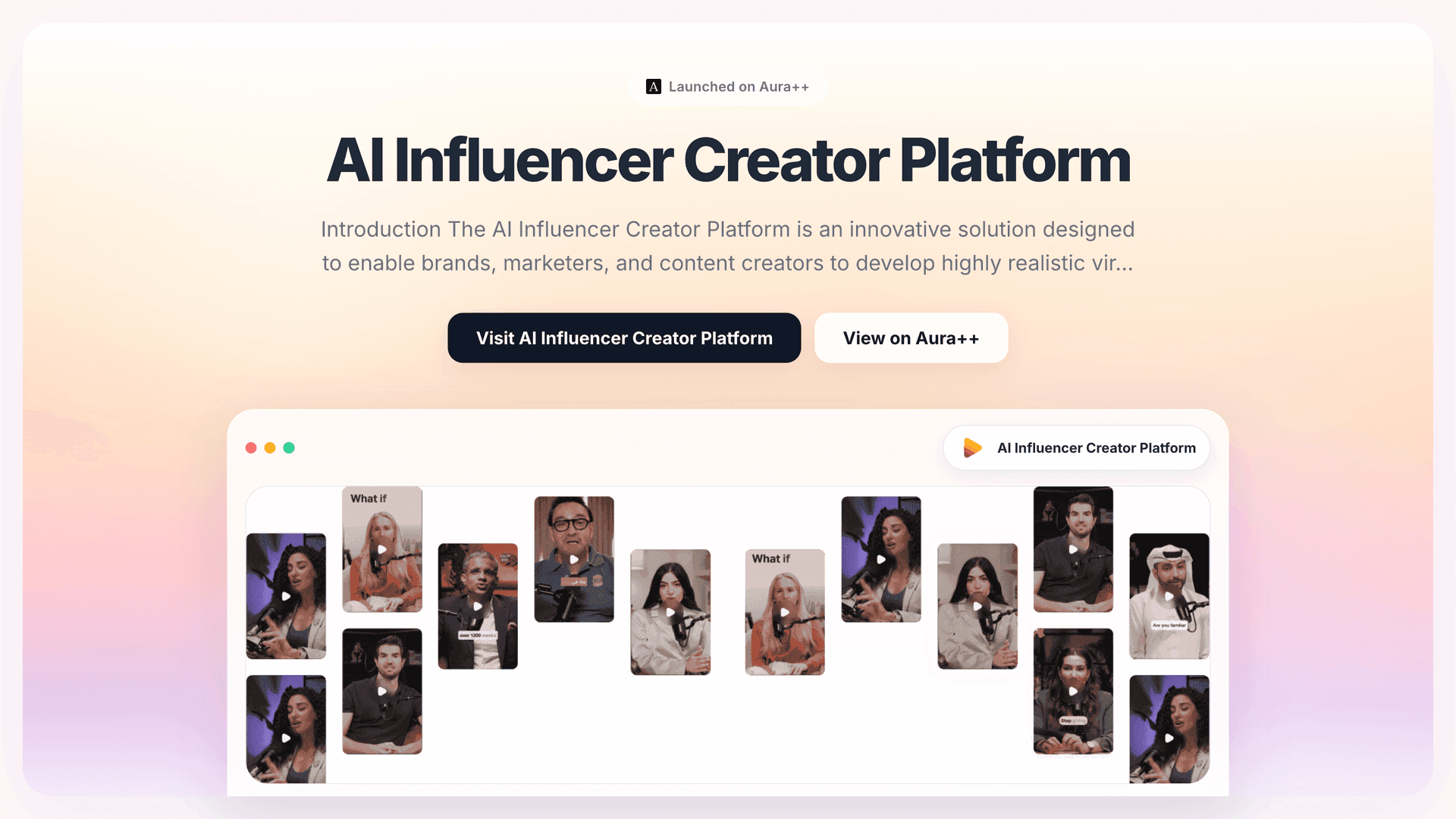 AI Influencer Creator Platform launch story featured image on Aura++