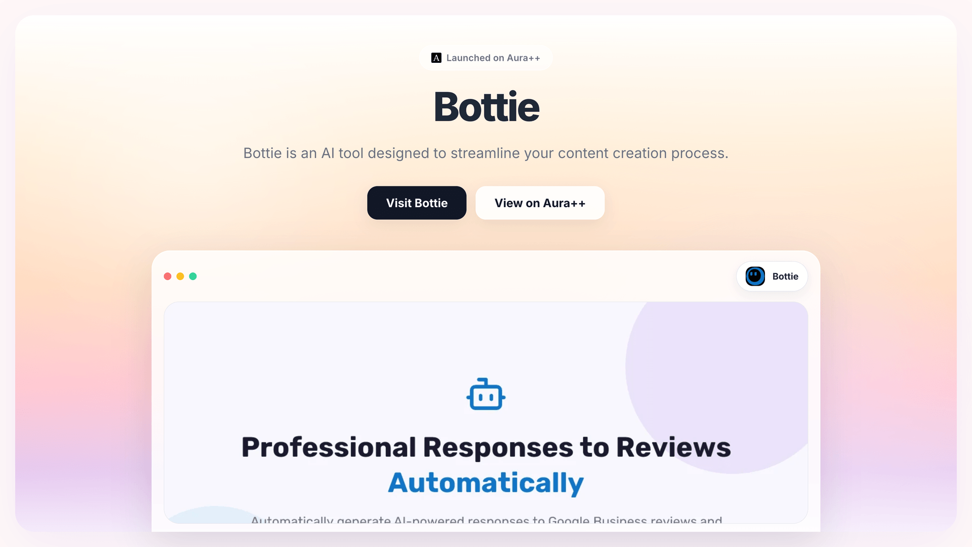 Bottie launch featured image on Aura++