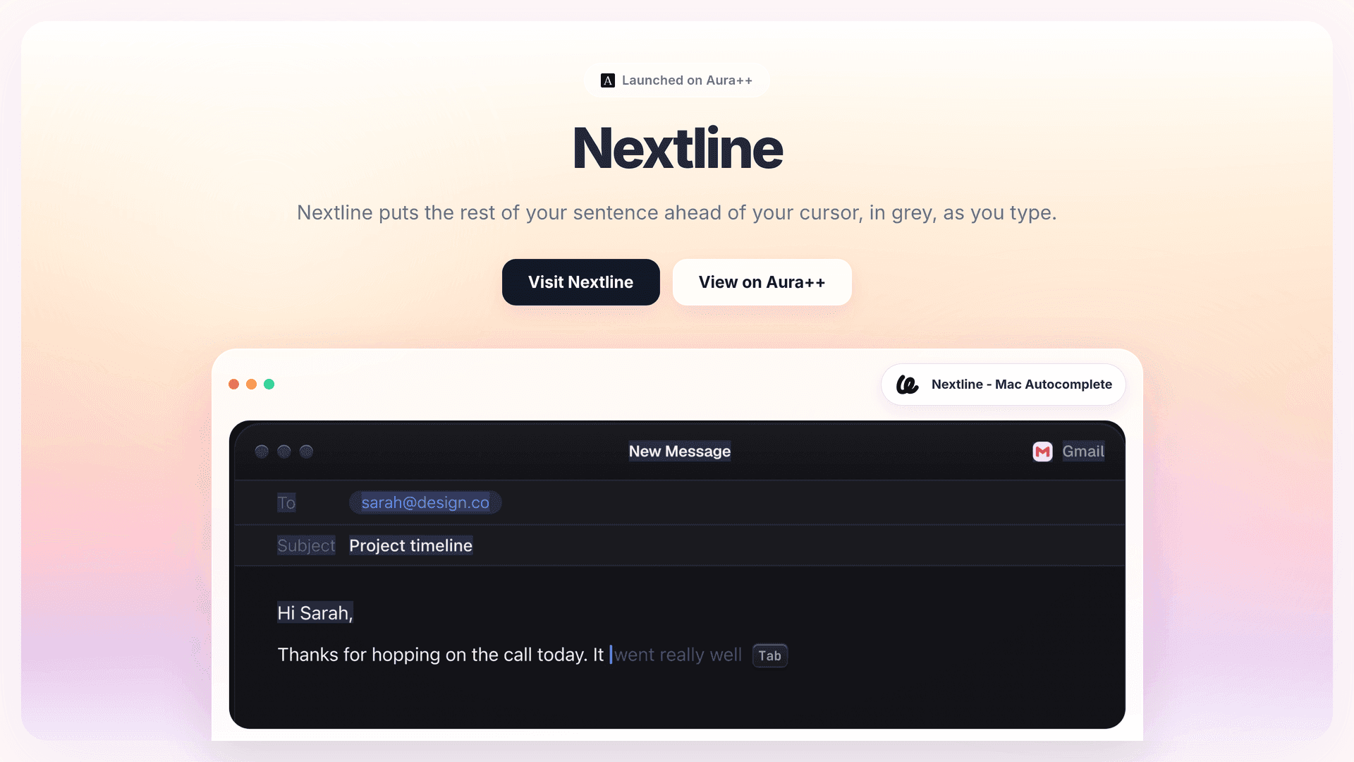Nextline - Mac Autocomplete
