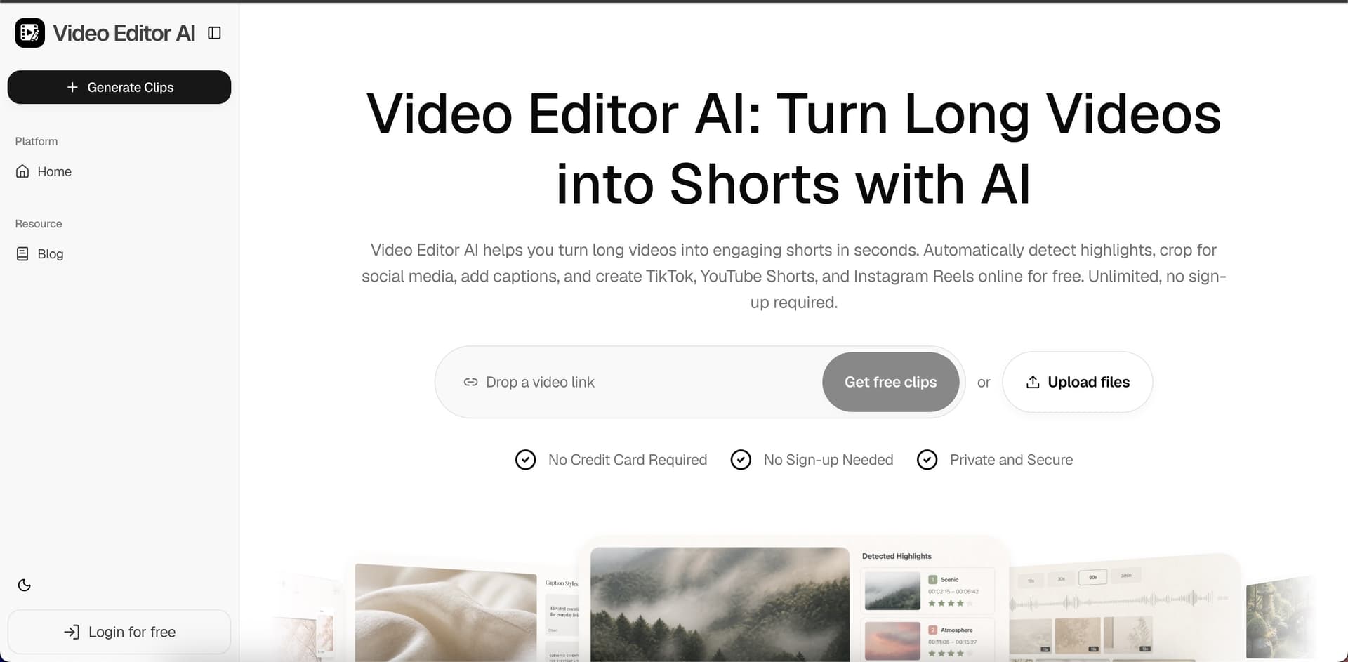 Video Editor AI product preview for startup listing on Aura++