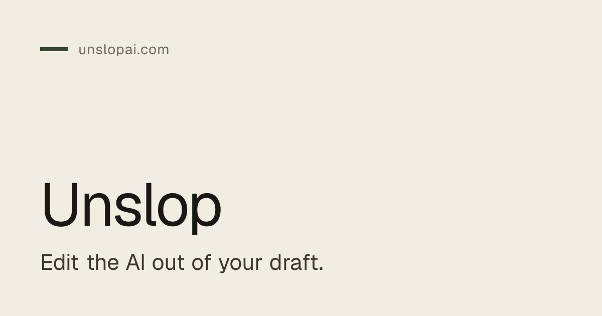Unslop: AI Voice-Preserving Writing Tool product preview for startup listing on Aura++