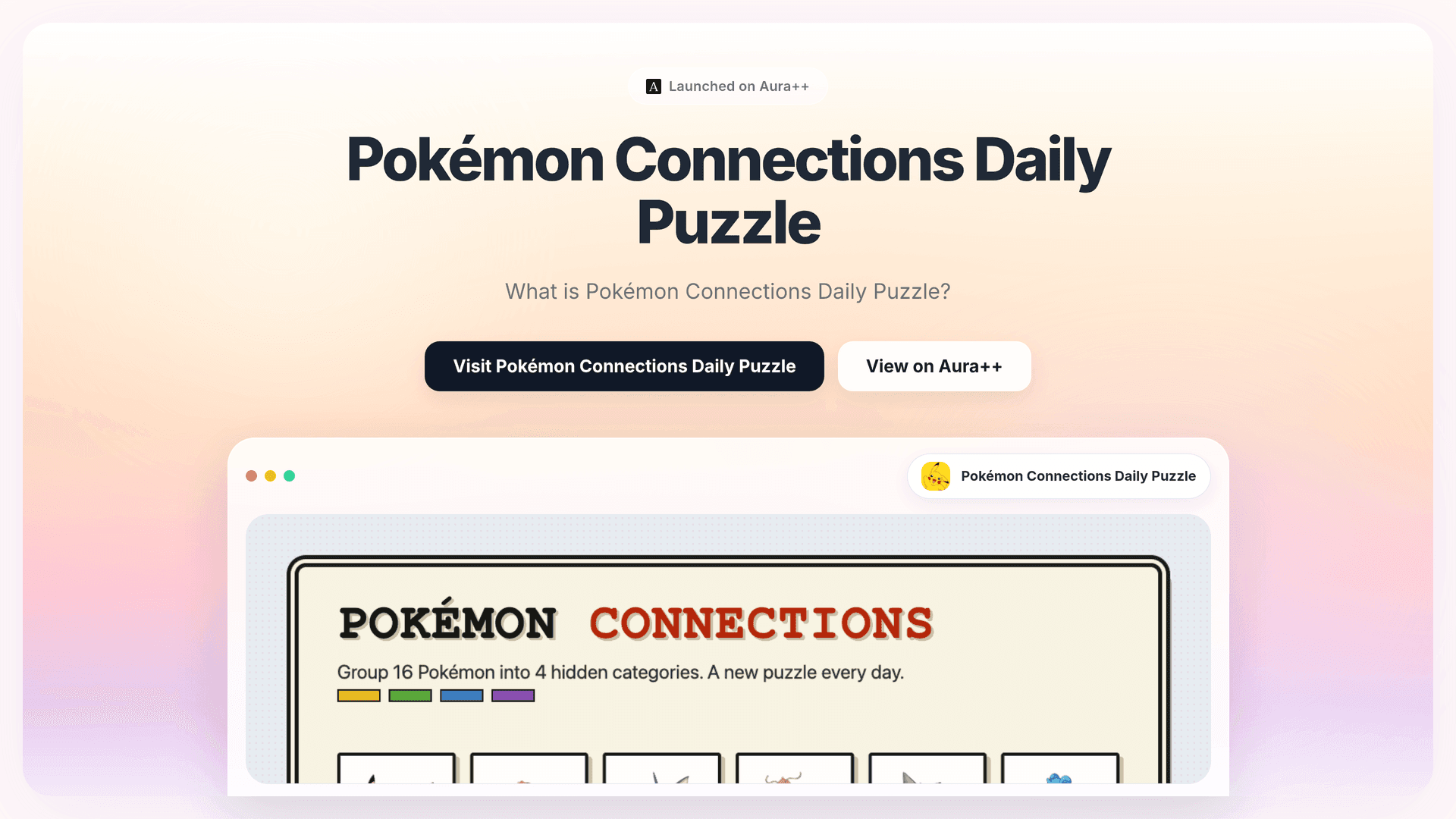 Pokémon Connections Daily Puzzle