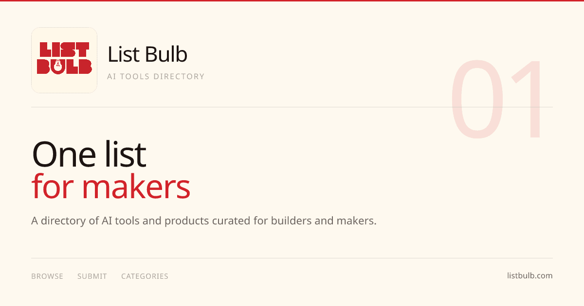 List Bulb - AI Tools Directory for Makers - Product Image