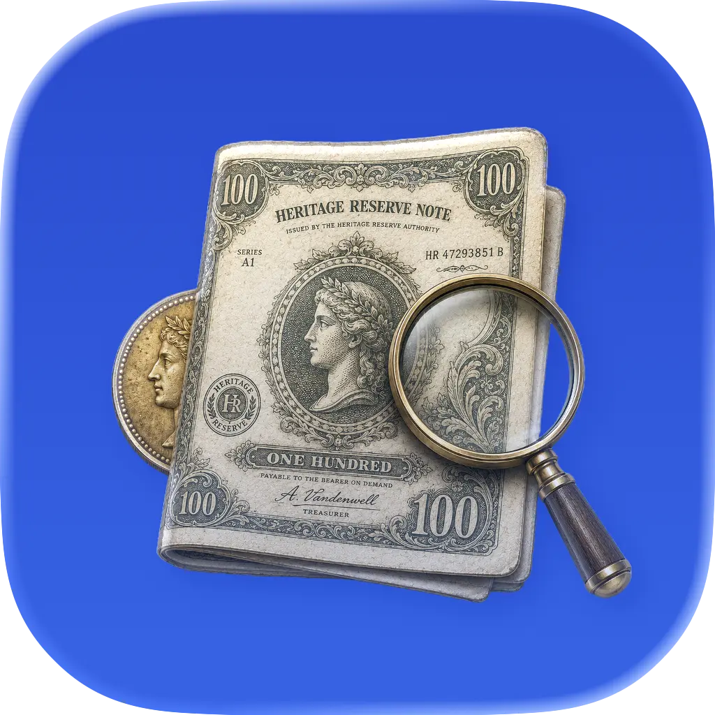 Banknote Identifier App startup logo on Aura++
