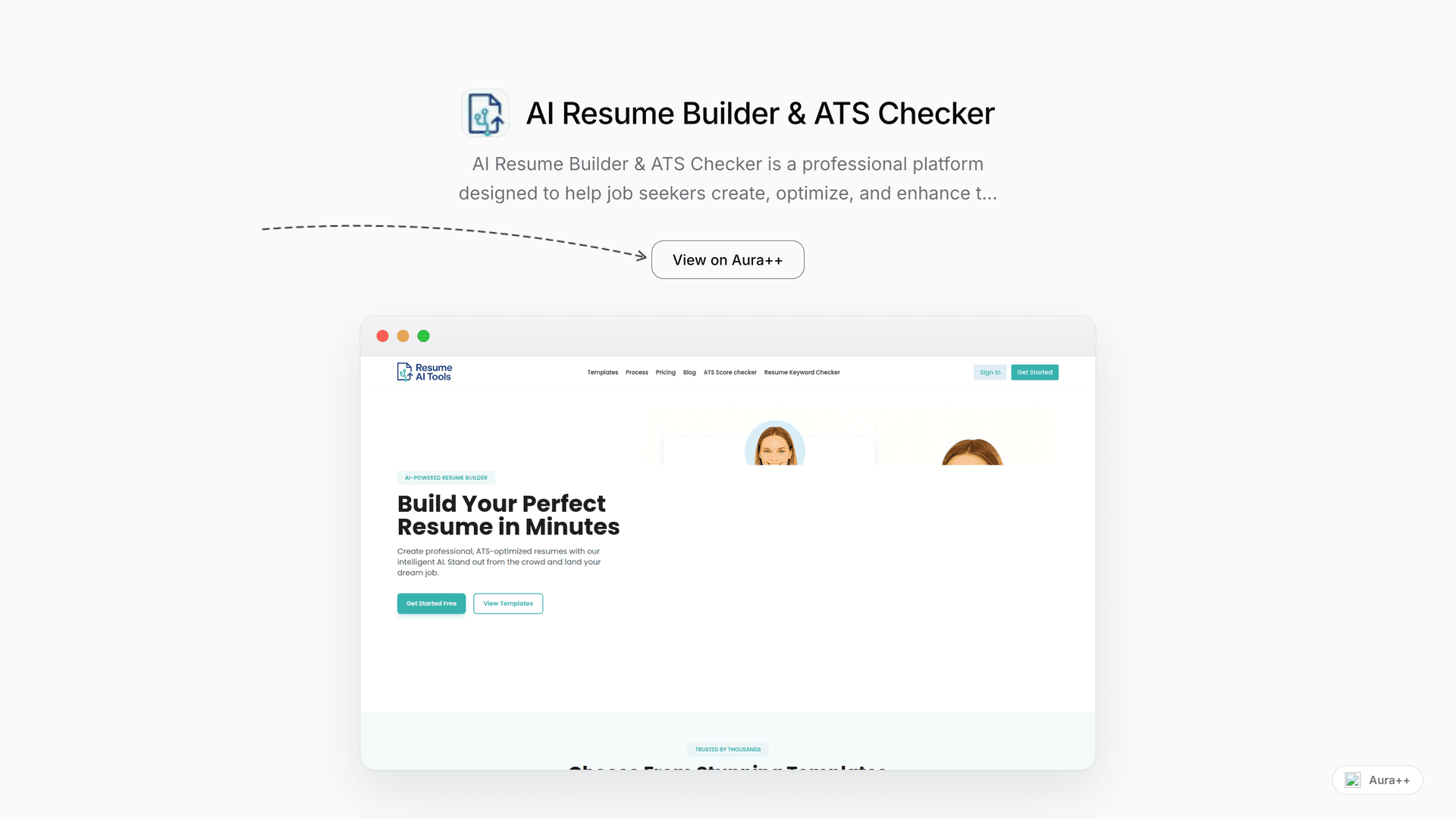 AI Resume Builder & ATS Checker launch story featured image on Aura++
