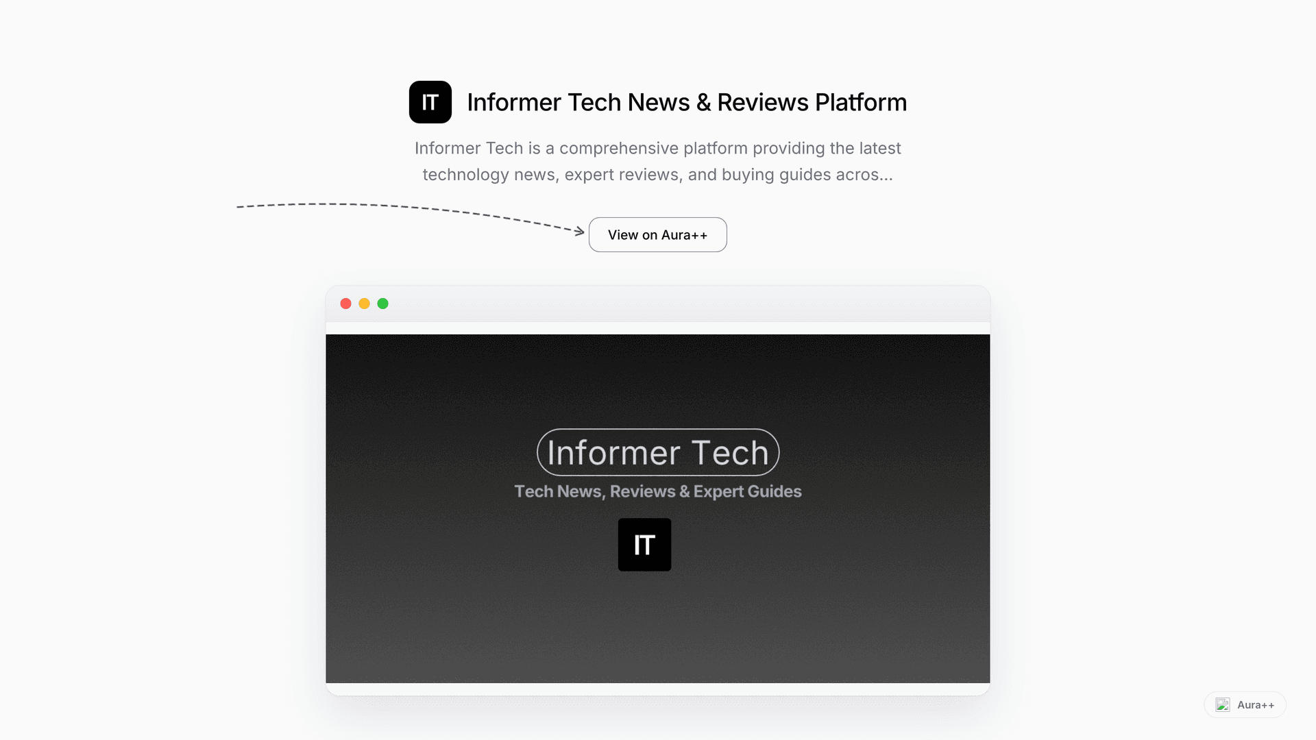 Informer Tech News & Reviews Platform launch story featured image on Aura++
