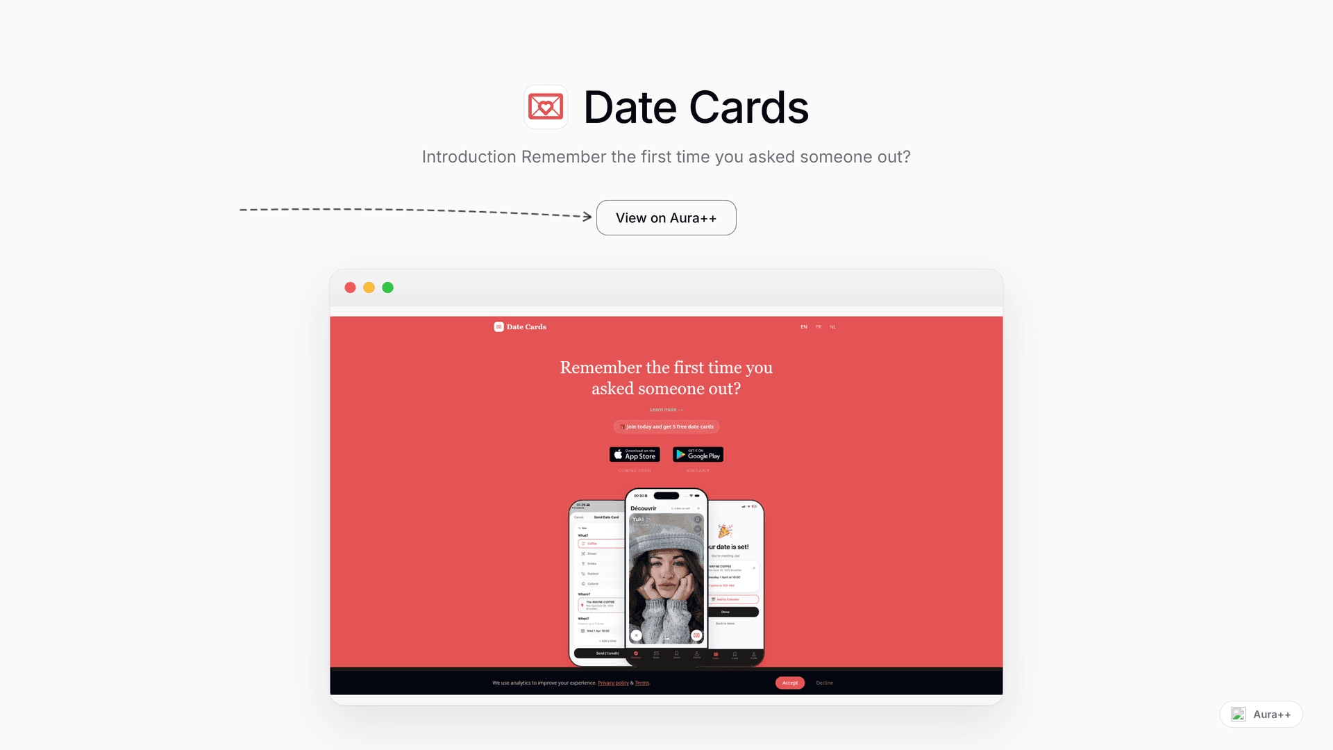 Date Cards - Real-Life Dating Experience launch featured image on Aura++