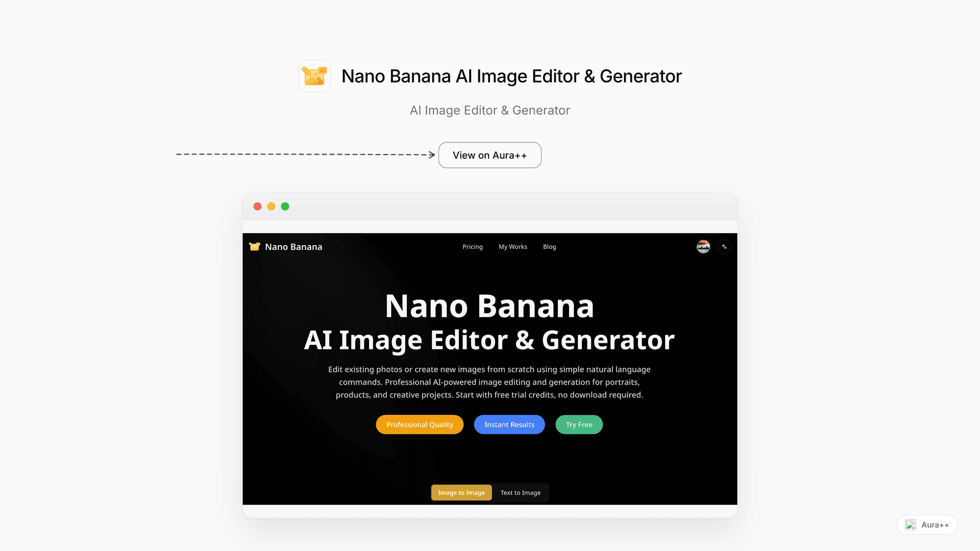 Nano Banana AI Image Editor & Generator launch featured image on Aura++