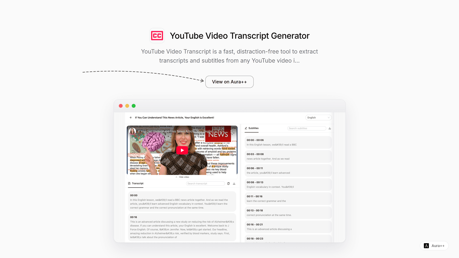 YouTube Video Transcript Generator