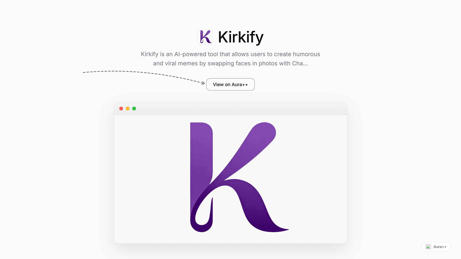 Kirkify - Charlie Kirk Face Swap AI launch story featured image on Aura++
