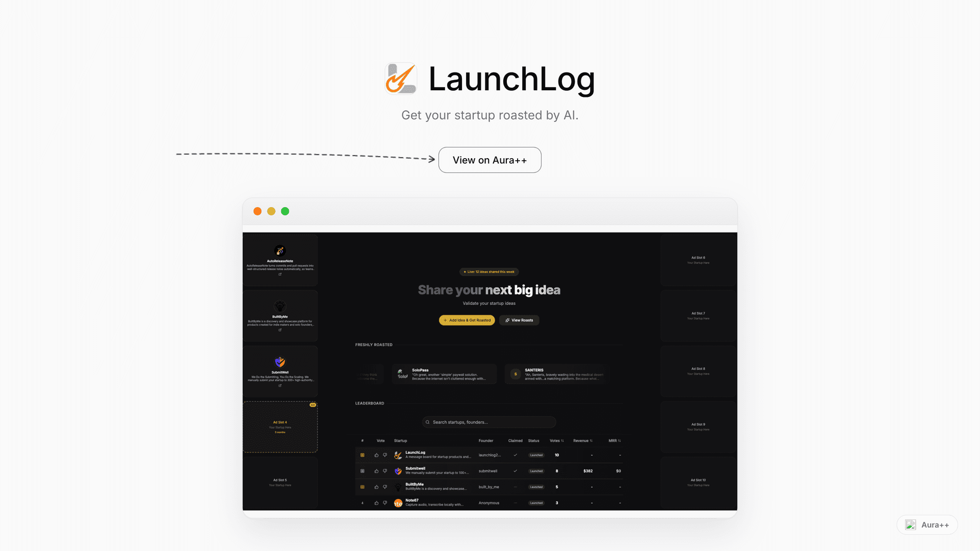 LaunchLog launch featured image on Aura++