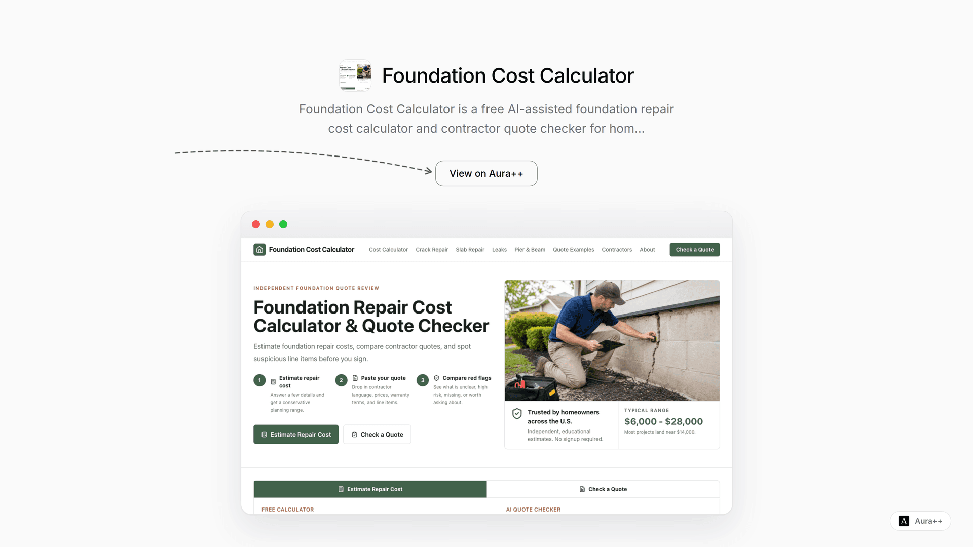 Estimate Foundation Repair Costs with AI: Foundation Cost Calculator