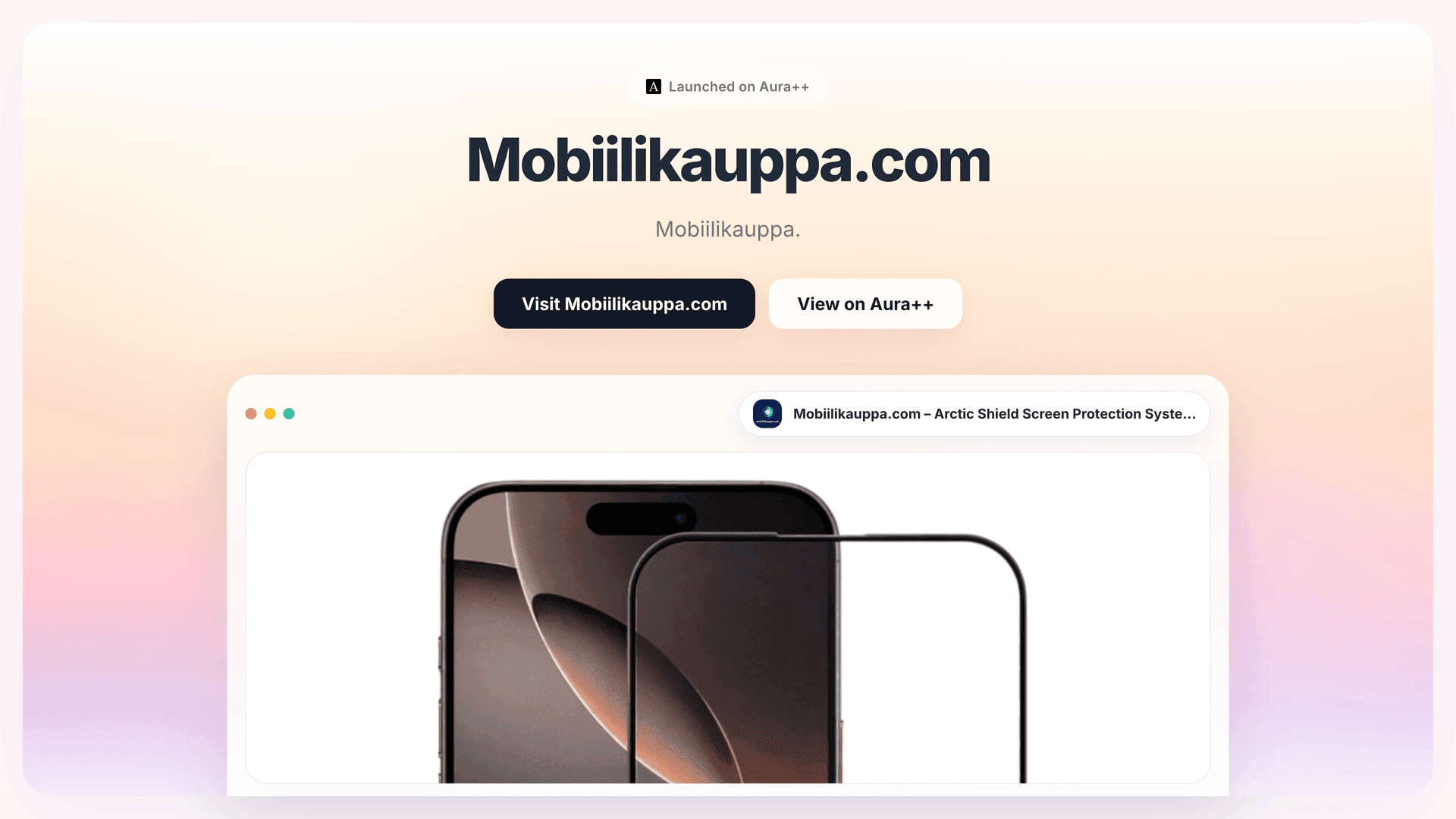 Mobiilikauppa.com – Arctic Shield Screen Protection Systems launch story featured image on Aura++