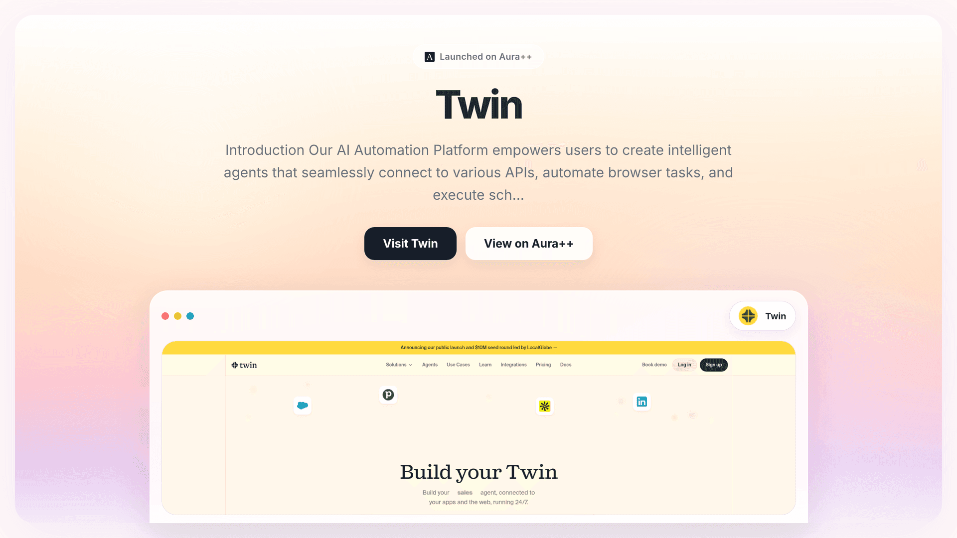 Twin launch story featured image on Aura++