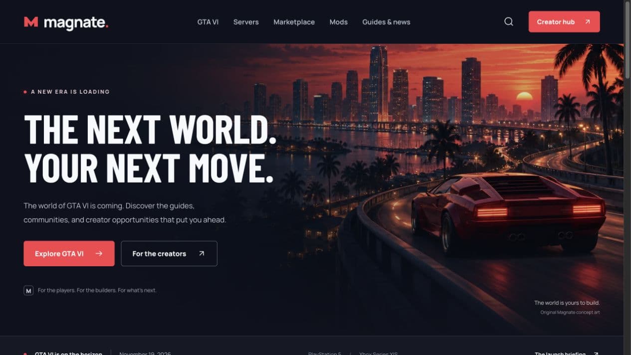Magnate product preview for startup listing on Aura++