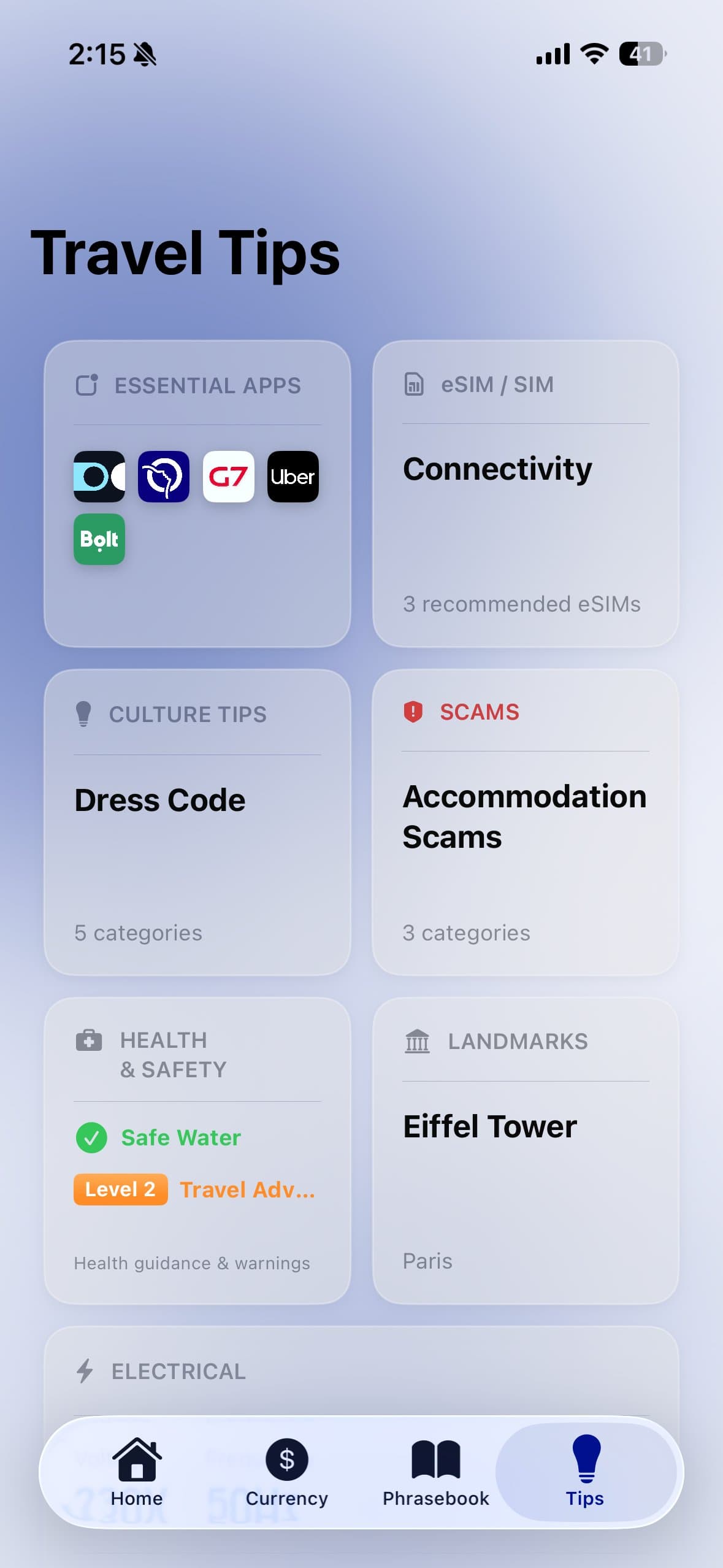 Good Trip: Travel Guide & eSIM product preview for startup listing on Aura++