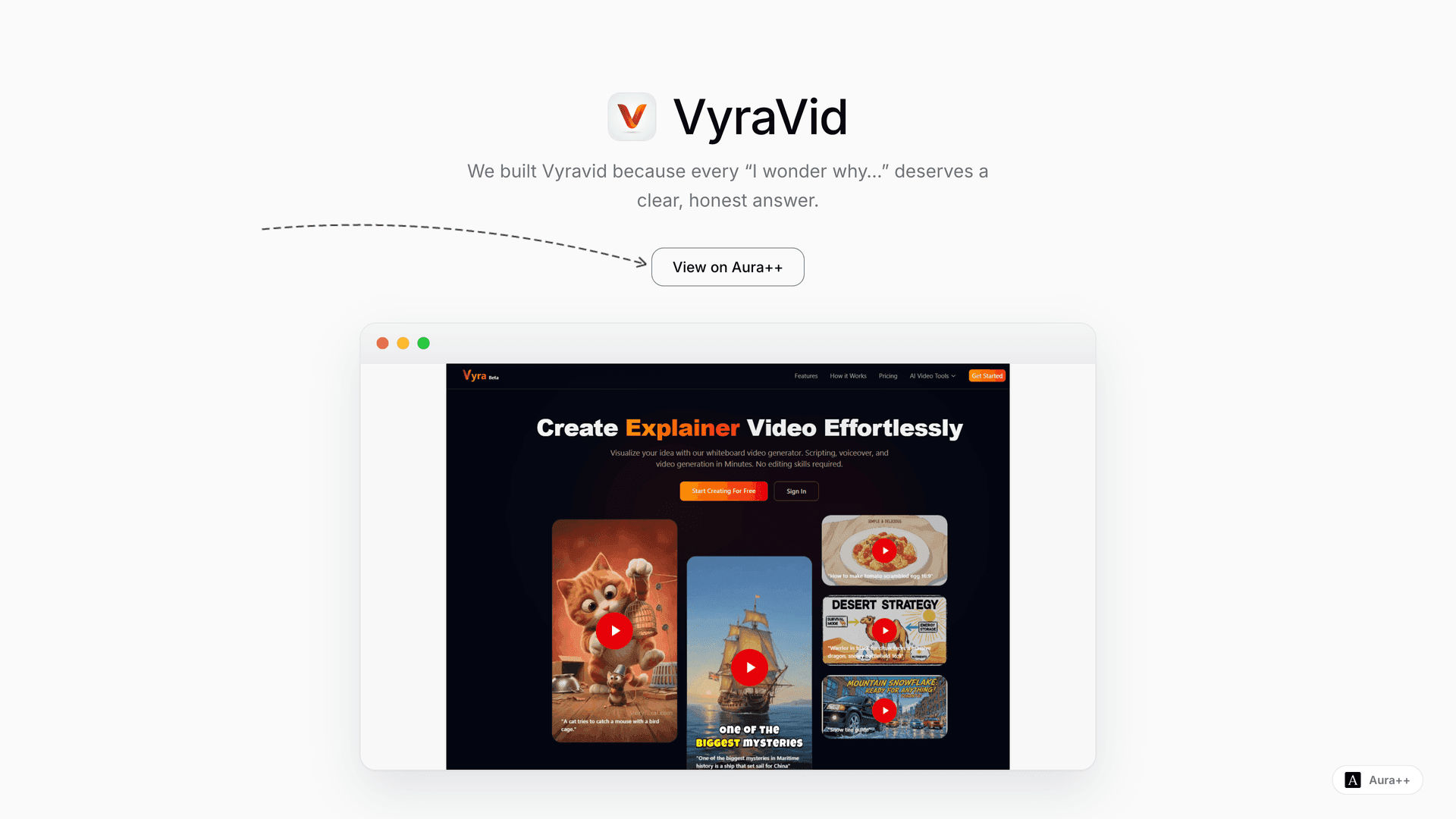 VyraVid launch featured image on Aura++