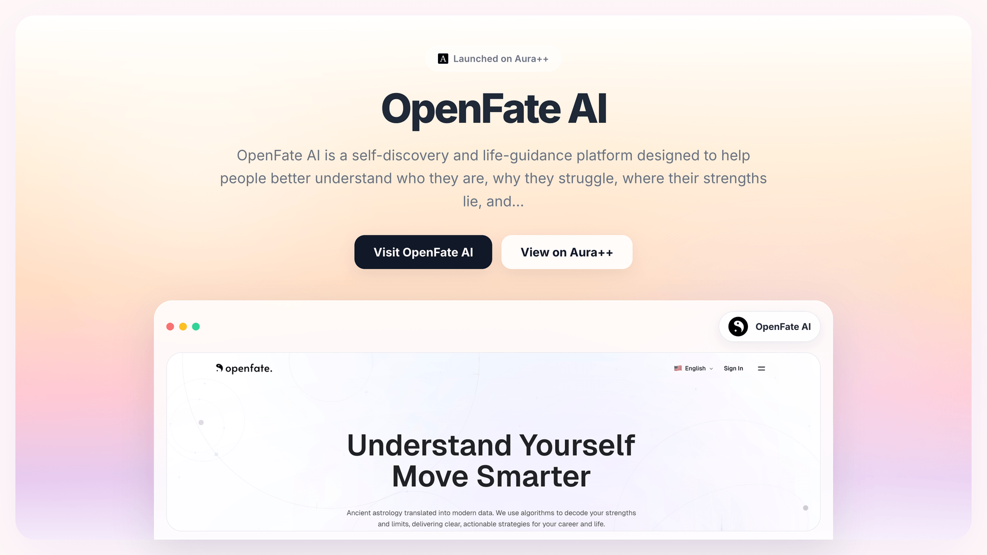 OpenFate AI launch story featured image on Aura++