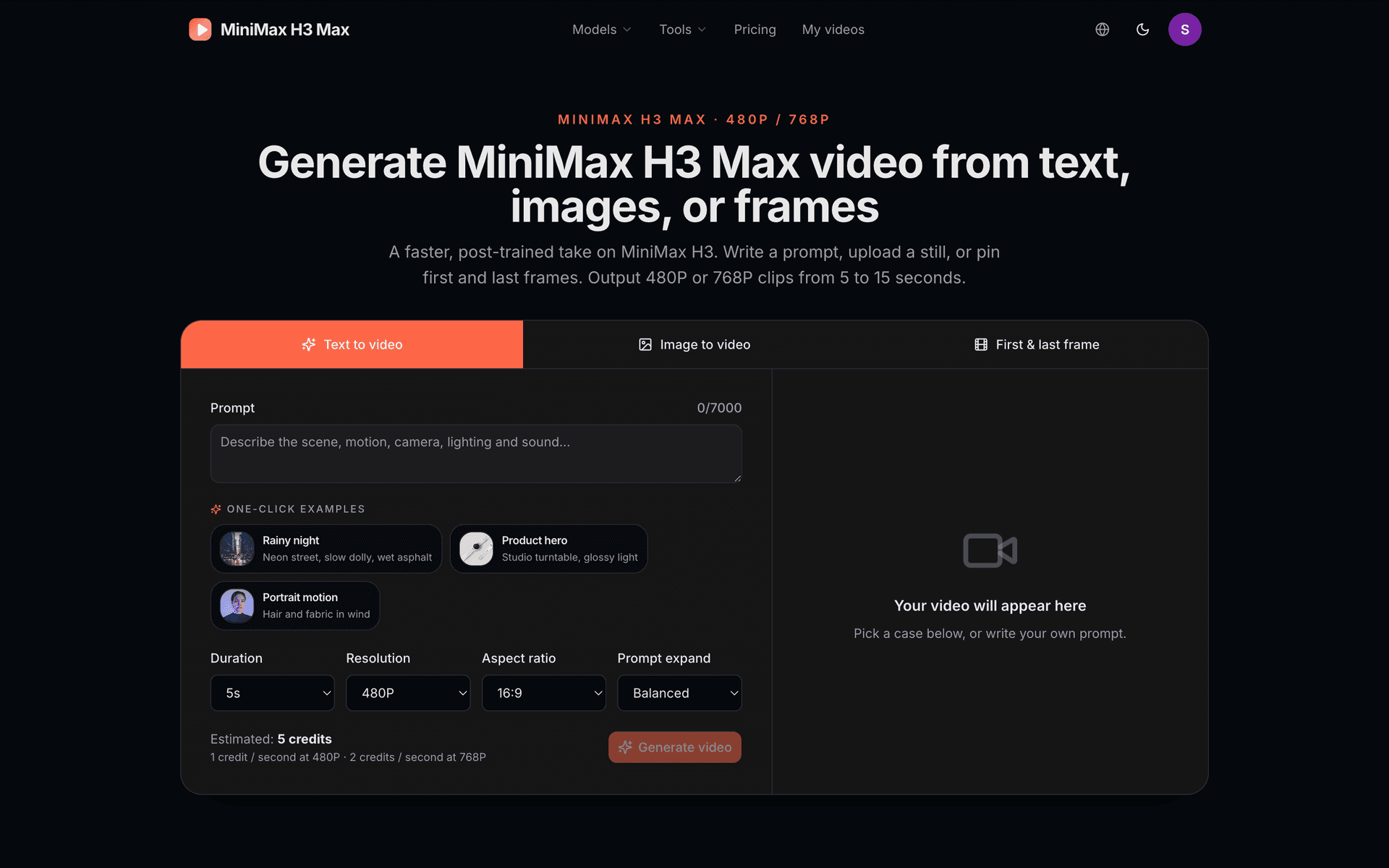 MiniMax H3 Max Video Generator product preview for startup listing on Aura++