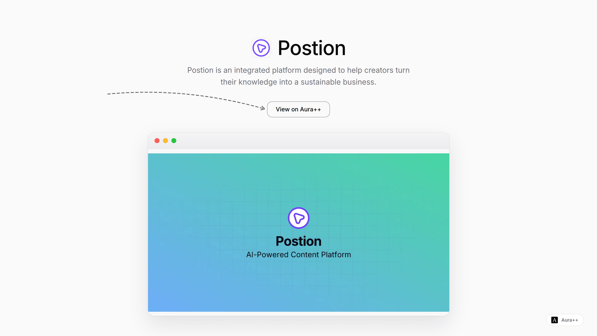 Postion: All-in-One Content Platform launch story featured image on Aura++