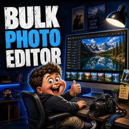 Bulk Photo Editor startup logo on Aura++