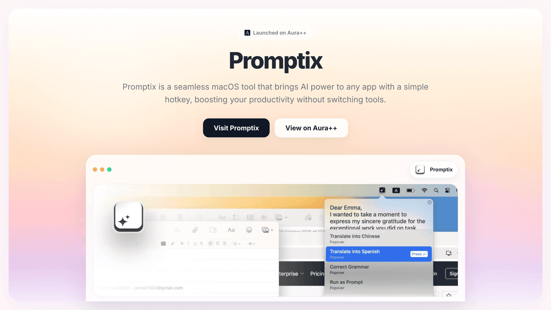 Promptix  launch story featured image on Aura++