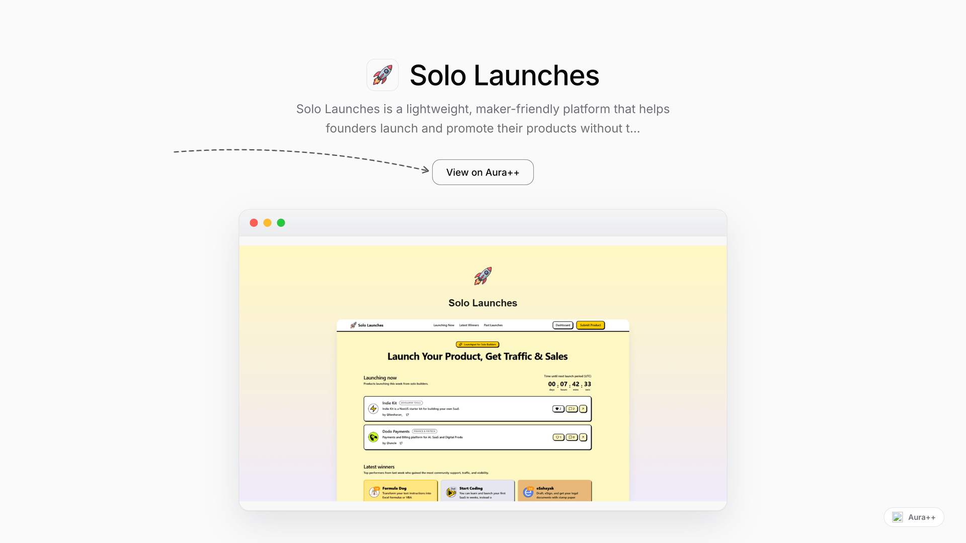 Solo Launches launch featured image on Aura++