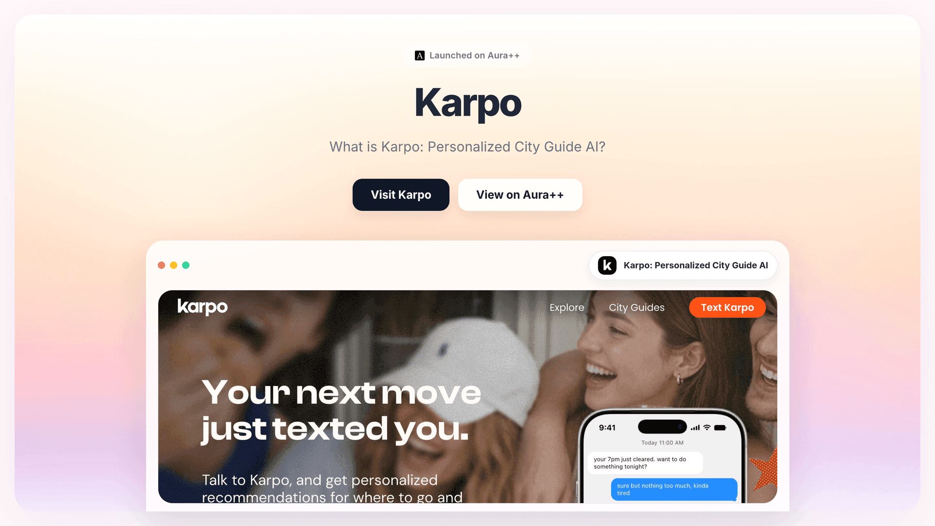 Karpo: Personalized City Guide AI