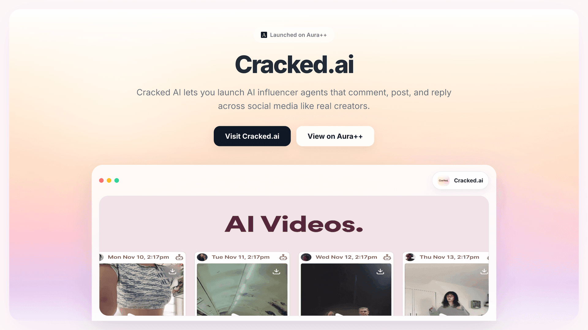 Cracked.ai launch story featured image on Aura++