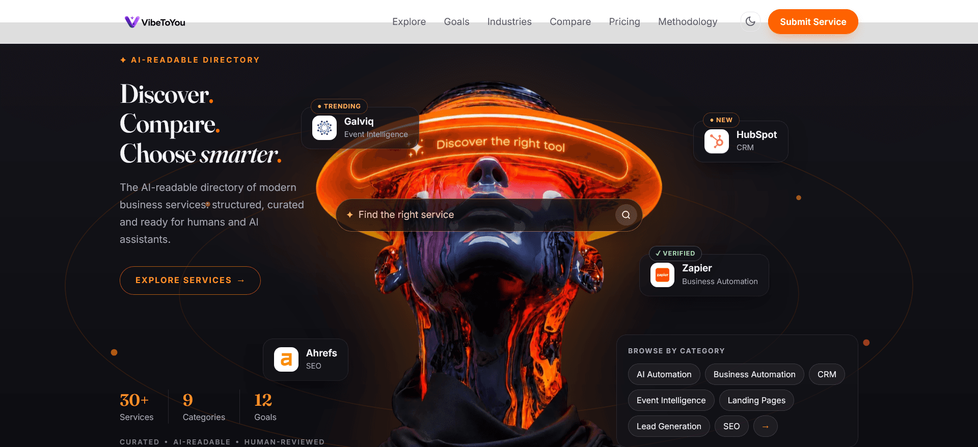 VibeToYou product preview for startup listing on Aura++