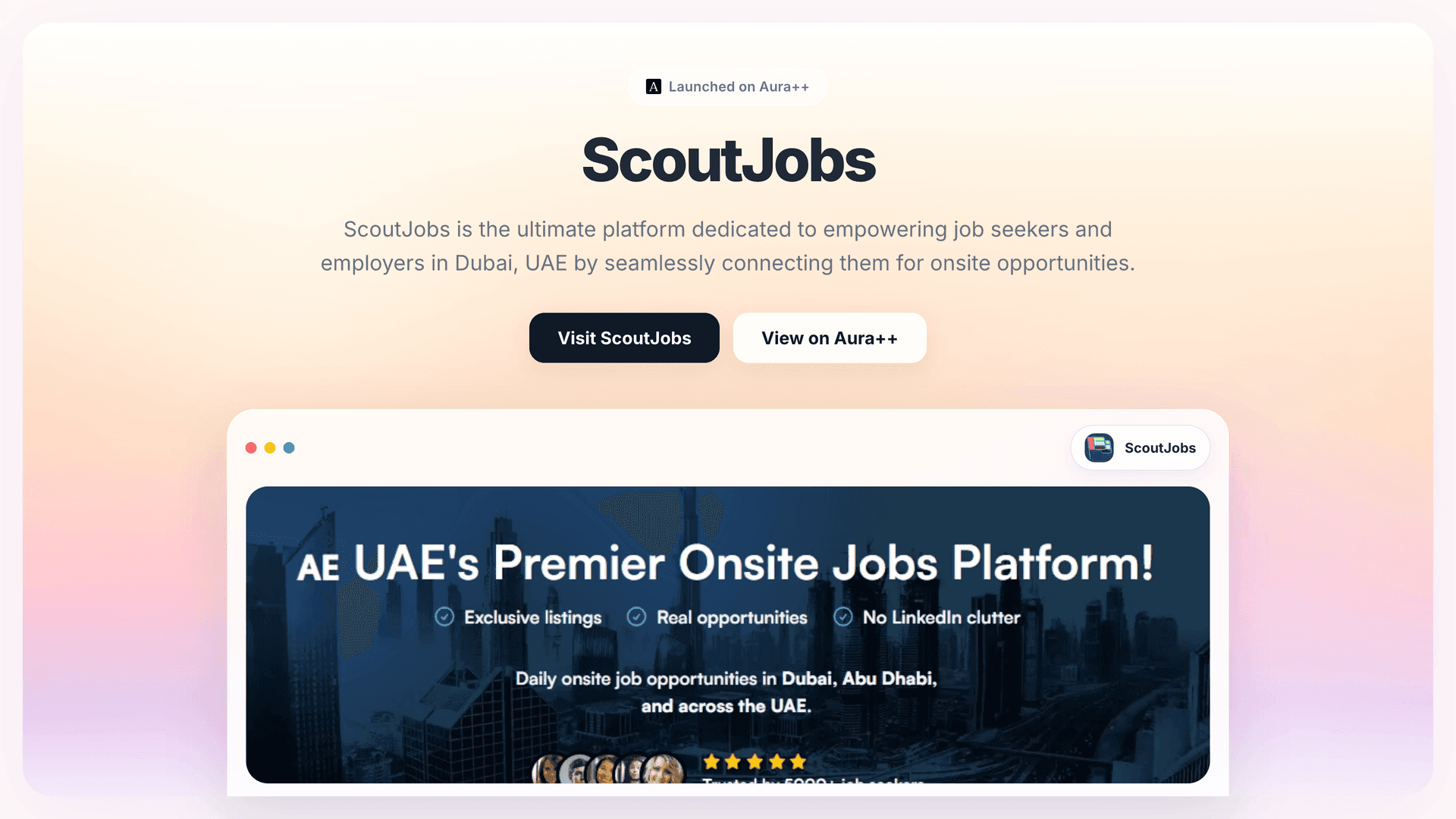 ScoutJobs launch story featured image on Aura++
