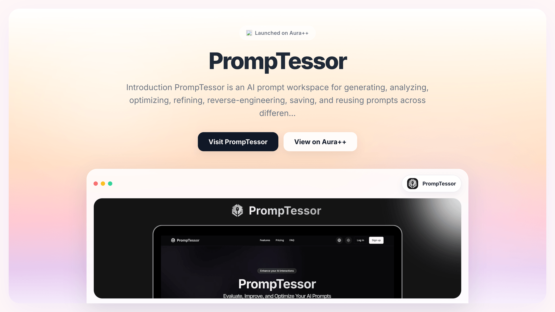PrompTessor launch story featured image on Aura++
