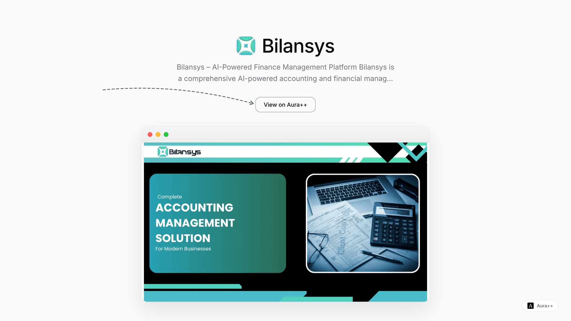 Bilansys: All-in-One Financial Management Software launch featured image on Aura++