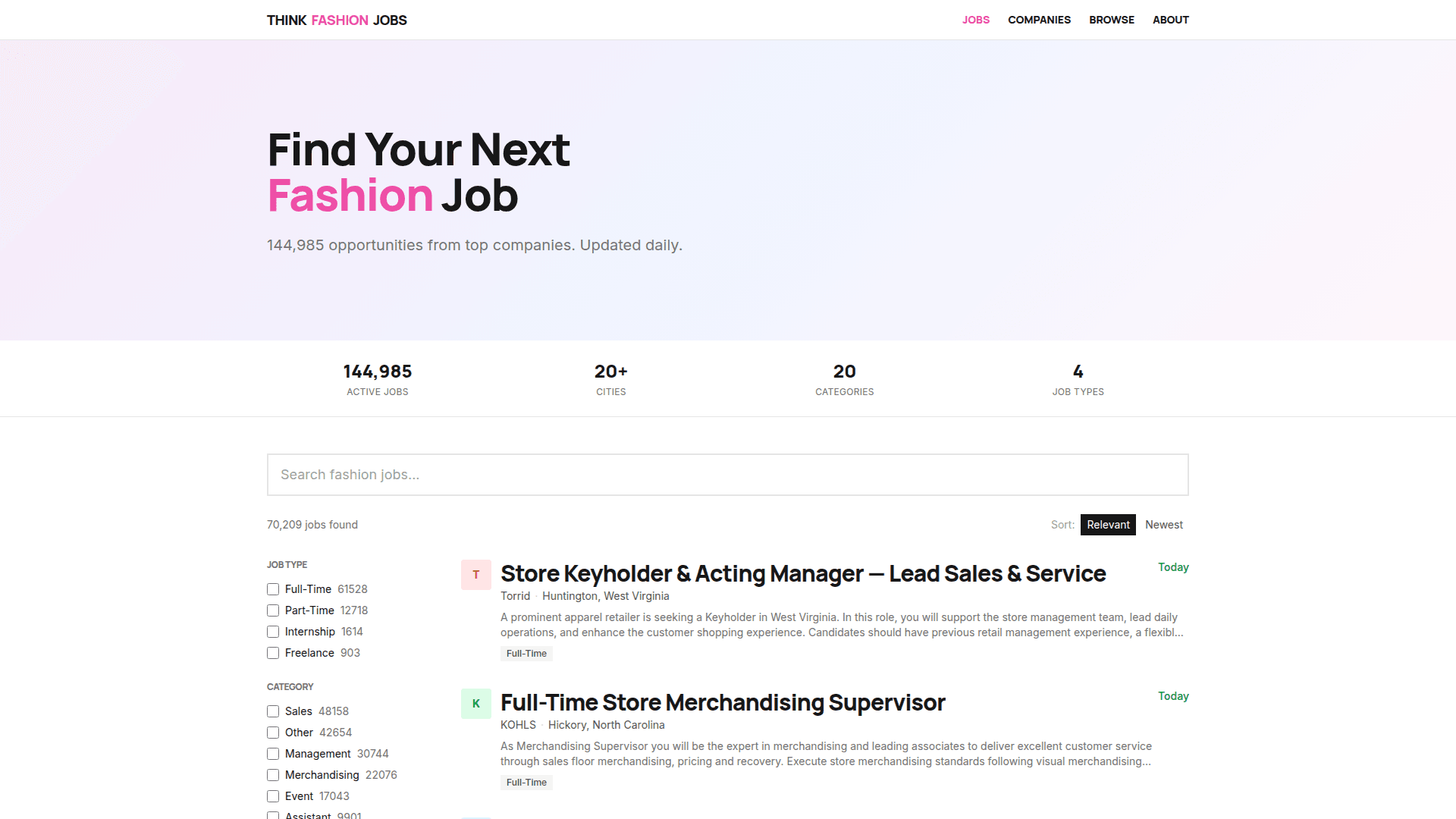 Think Fashion Jobs - Product Image