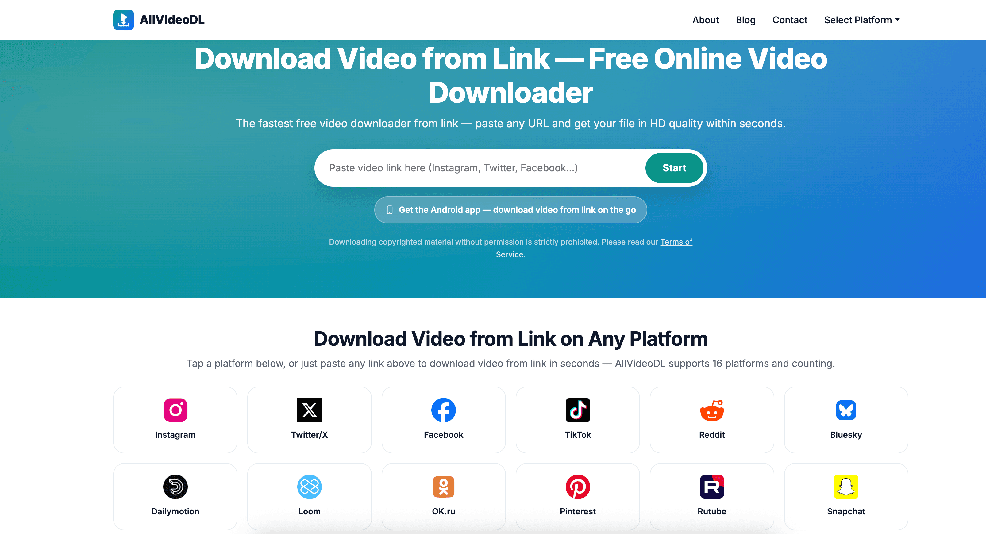 AllVideoDL - Free Online Video Downloader